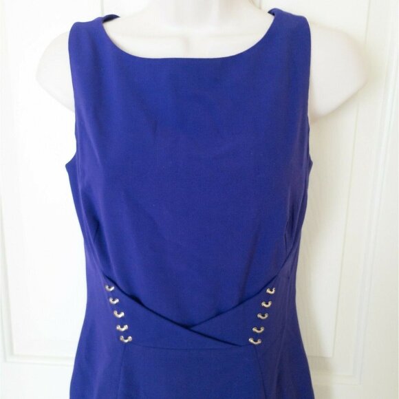 Tahari Arthur S Levine Womens Dress 2 Purple Sheath Sleeveless Career Fitted - Picture 2 of 12